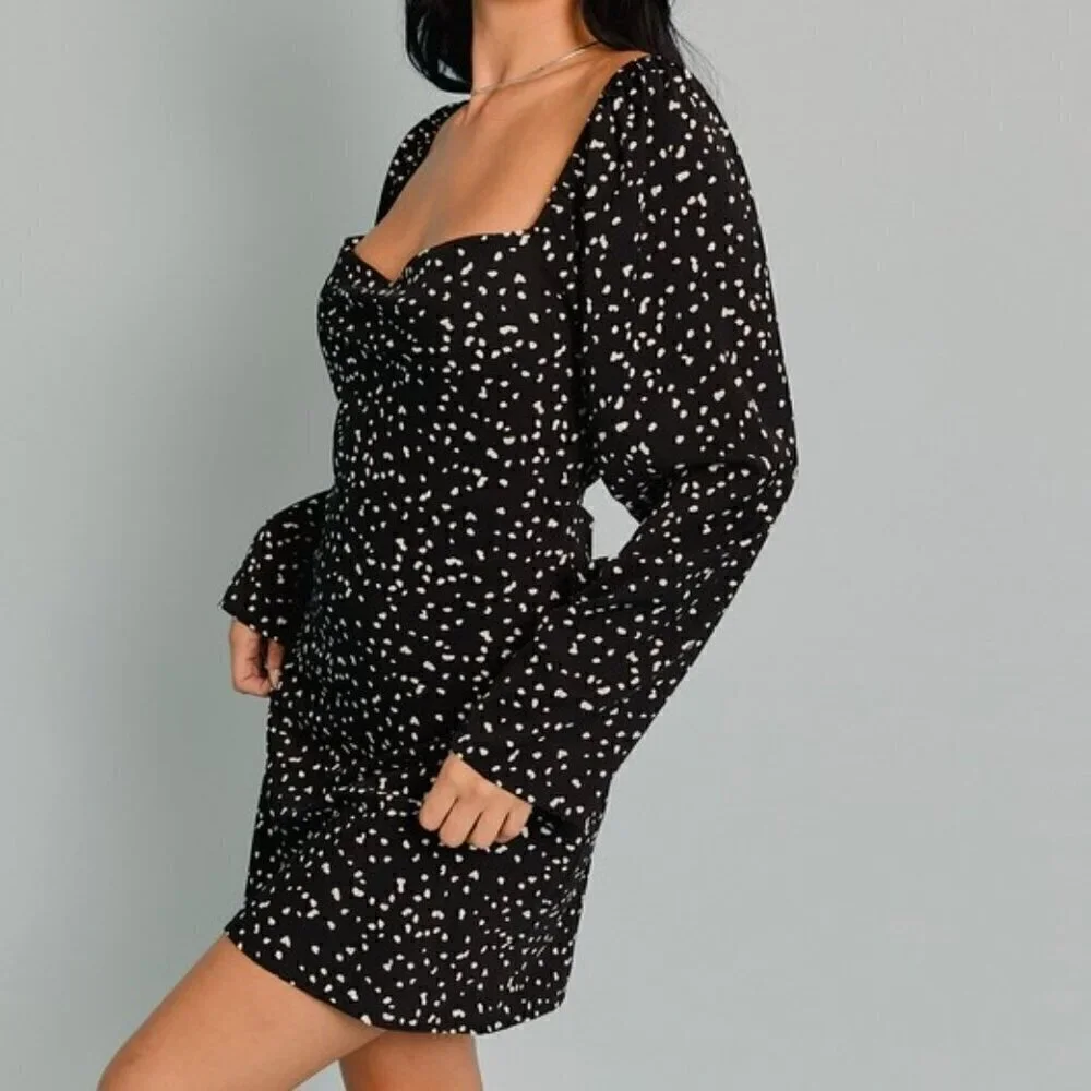 IVE BEEN SPOTTED LONG SLEEVE MINI DRESS - Picture 2 of 3